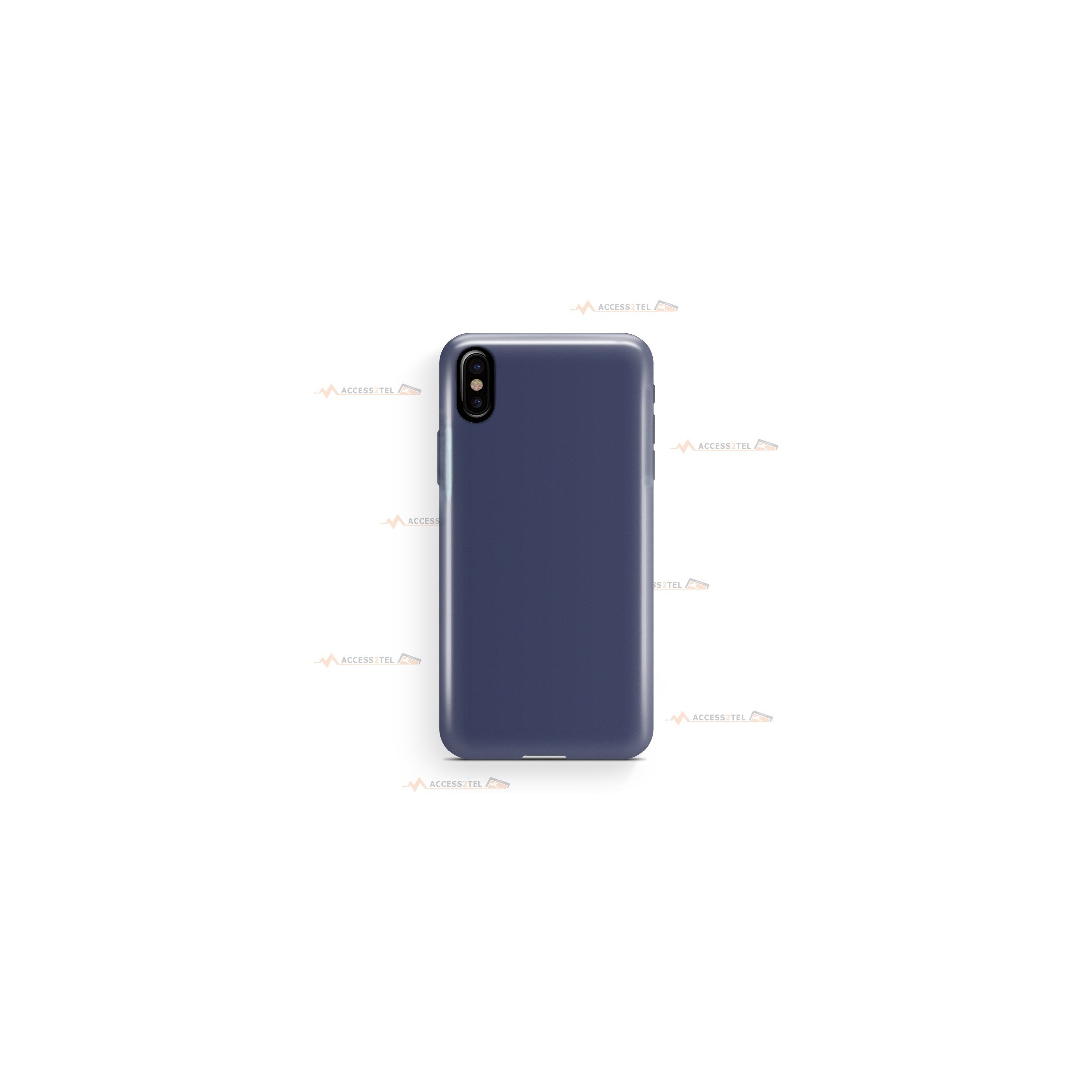 coque pour iphone XS max en silicone soft touch et intérieur microfibre bleu bleuet