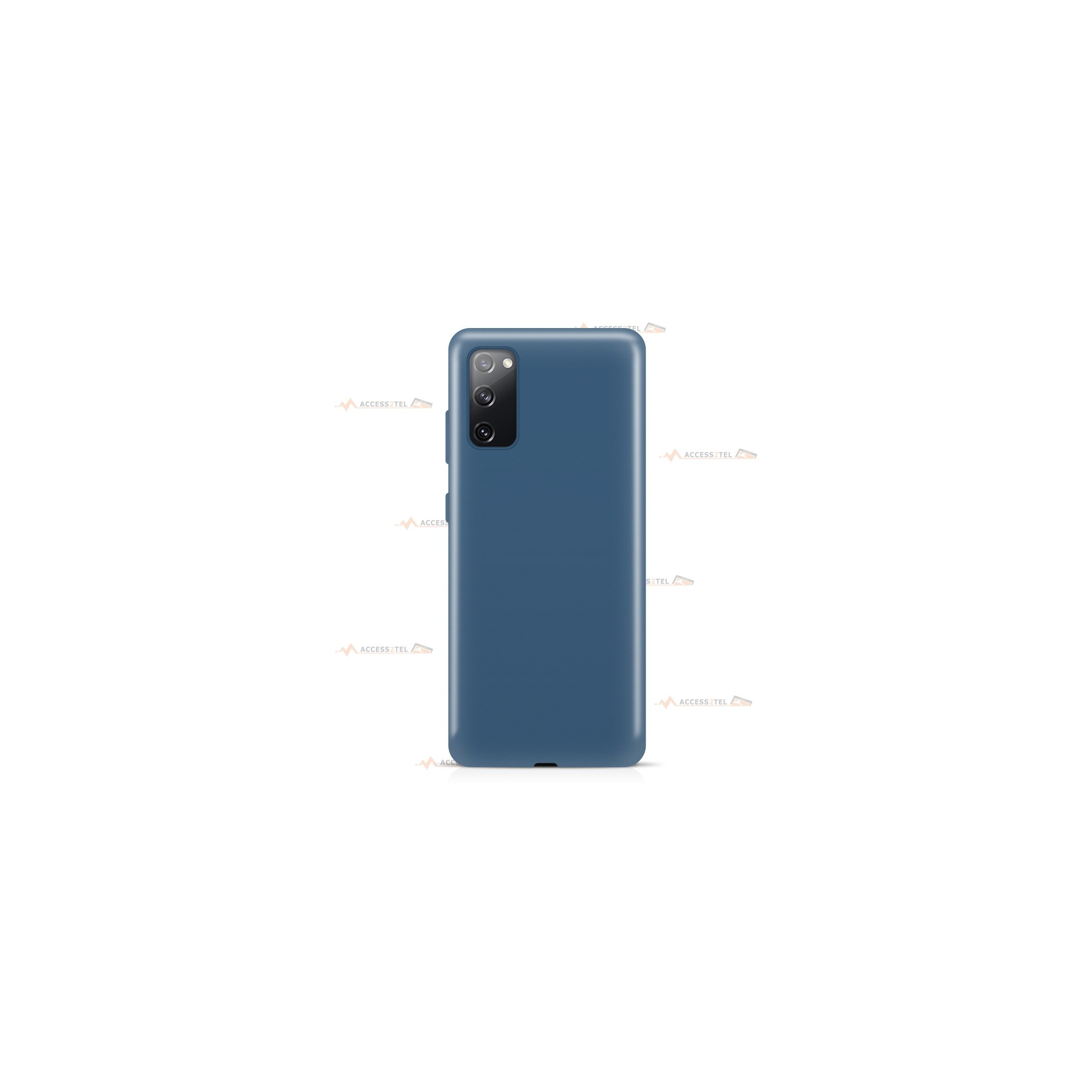 coque pour samsung galaxy S20 silicone et microfibre bleu pétrole