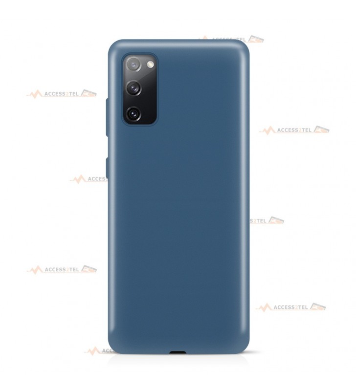 coque pour samsung galaxy S20 silicone et microfibre bleu pétrole