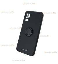 coque noire avec anneau pour xiaomi poco m3 pro