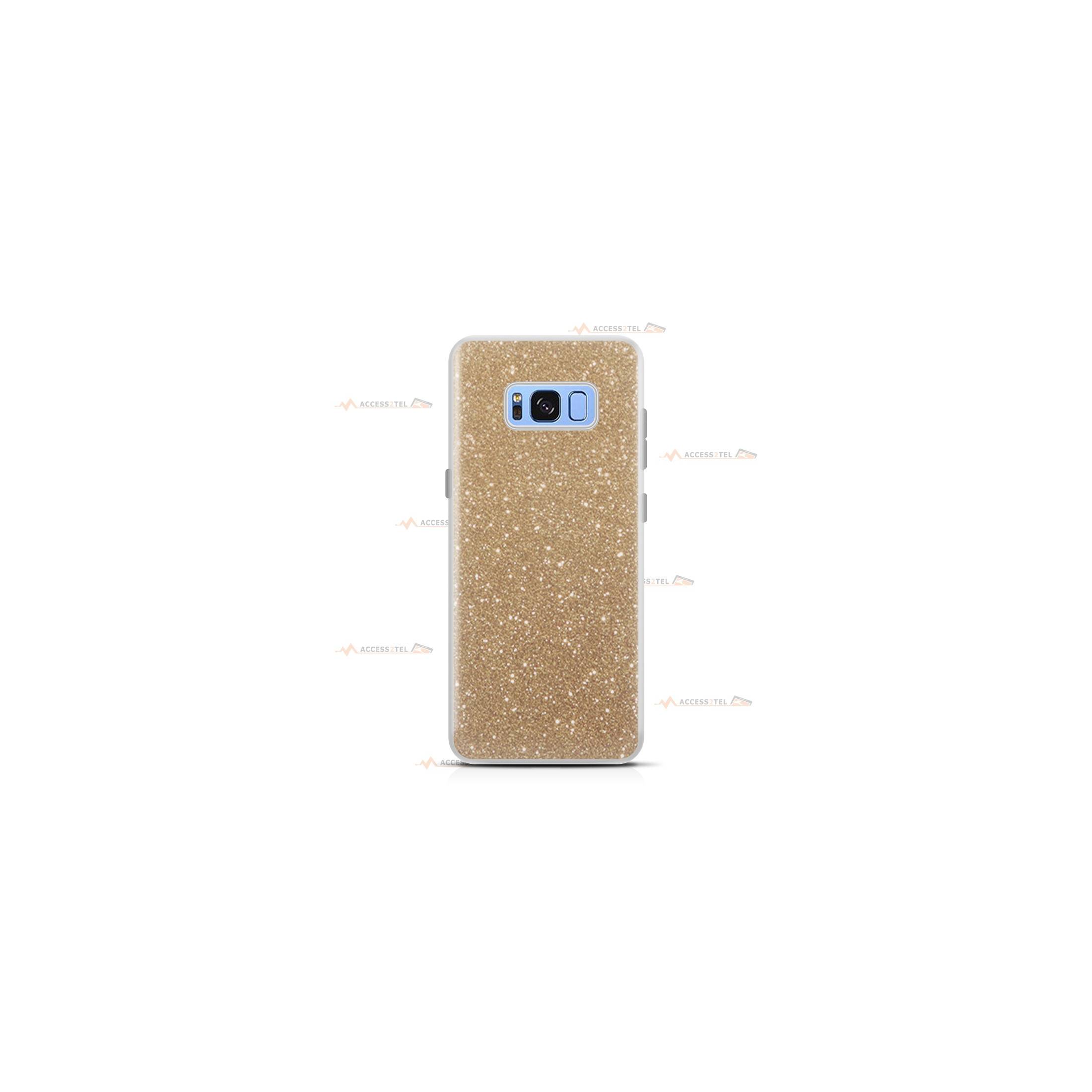 coque pour samsung galaxy S8 plus paillettes dorée