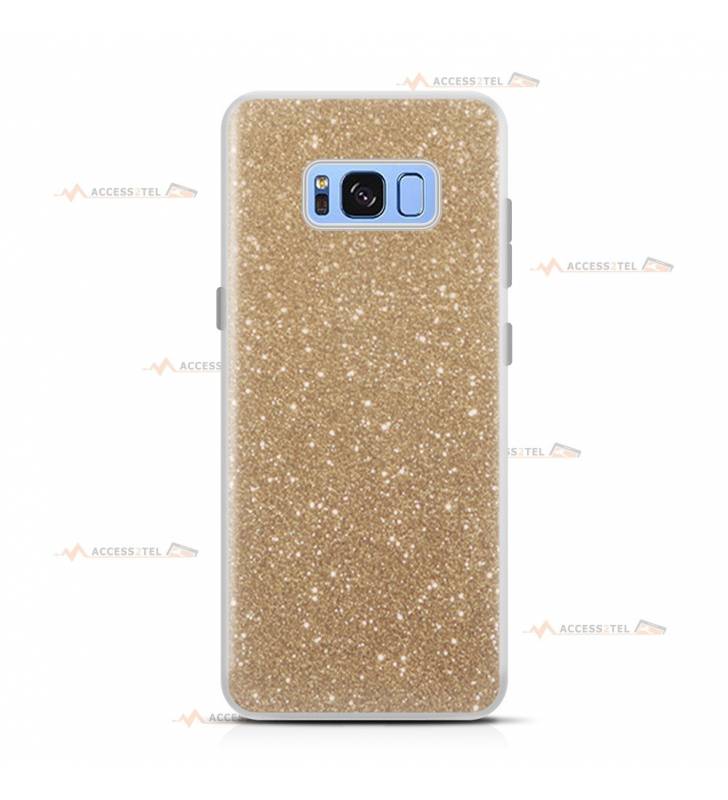 coque pour samsung galaxy S8 plus paillettes dorée