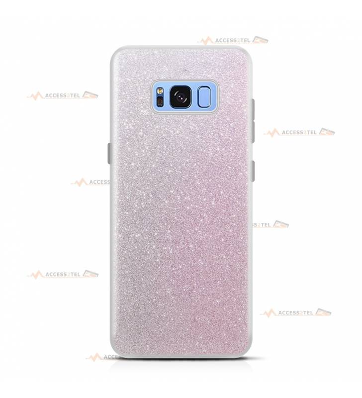 coque pour samsung galaxy S8 plus paillettes rose