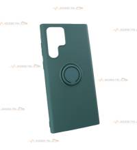 coque verte en silicone avec anneau pour samsung galaxy S22 Ultra