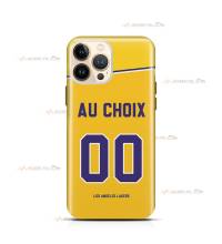 coque de téléphone personnalisable avec son nom sur le maillot de l'équipe de basket de NBA Los Angeles Lakers