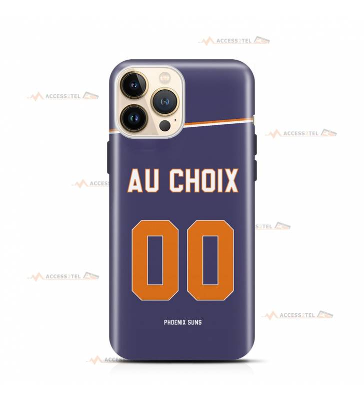 coque de téléphone personnalisable avec son nom sur le maillot de l'équipe de basket de NBA Phoenix Suns