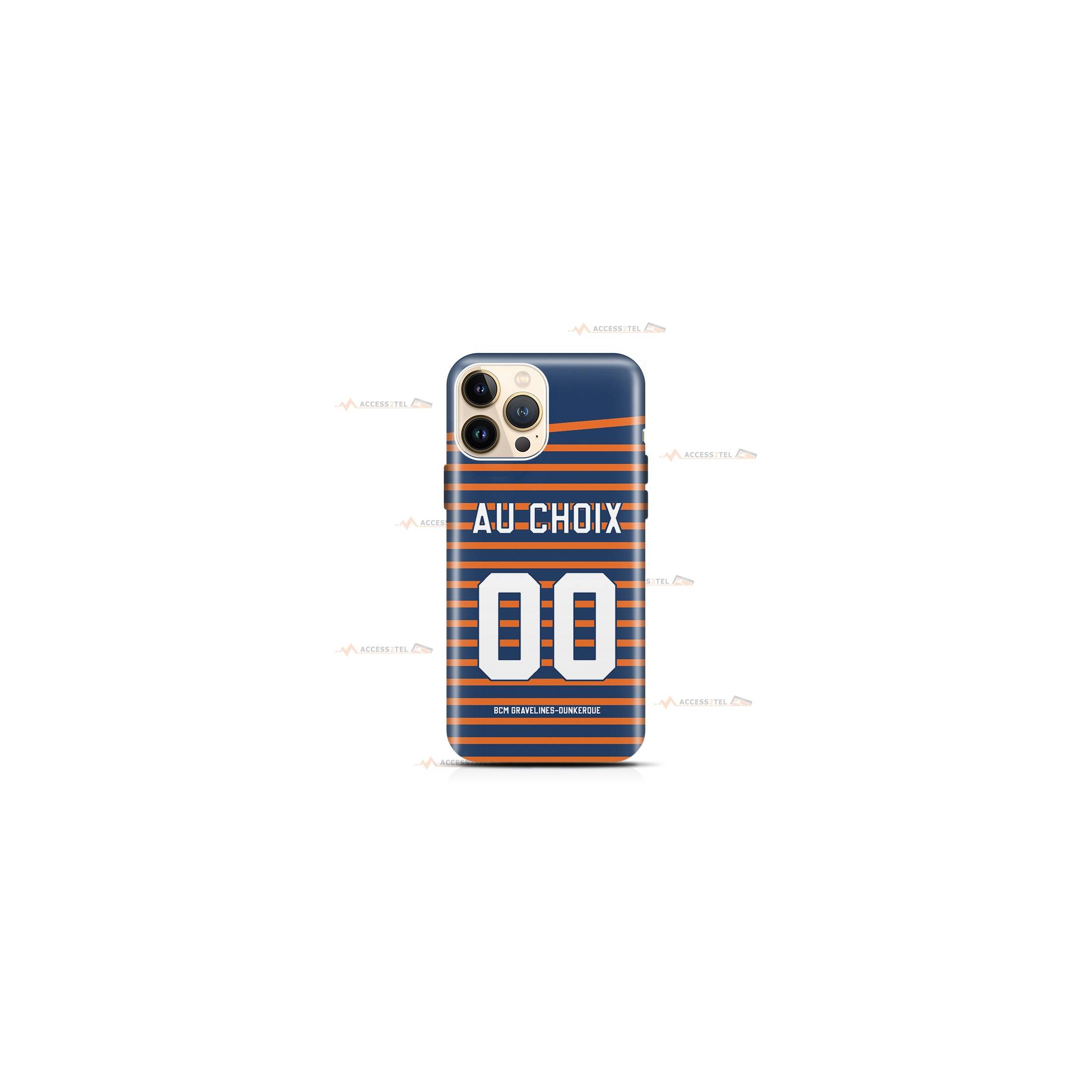 coque de téléphone personnalisable avec son nom sur le maillot de l'équipe de basket française de Gravelines-Dunkerque