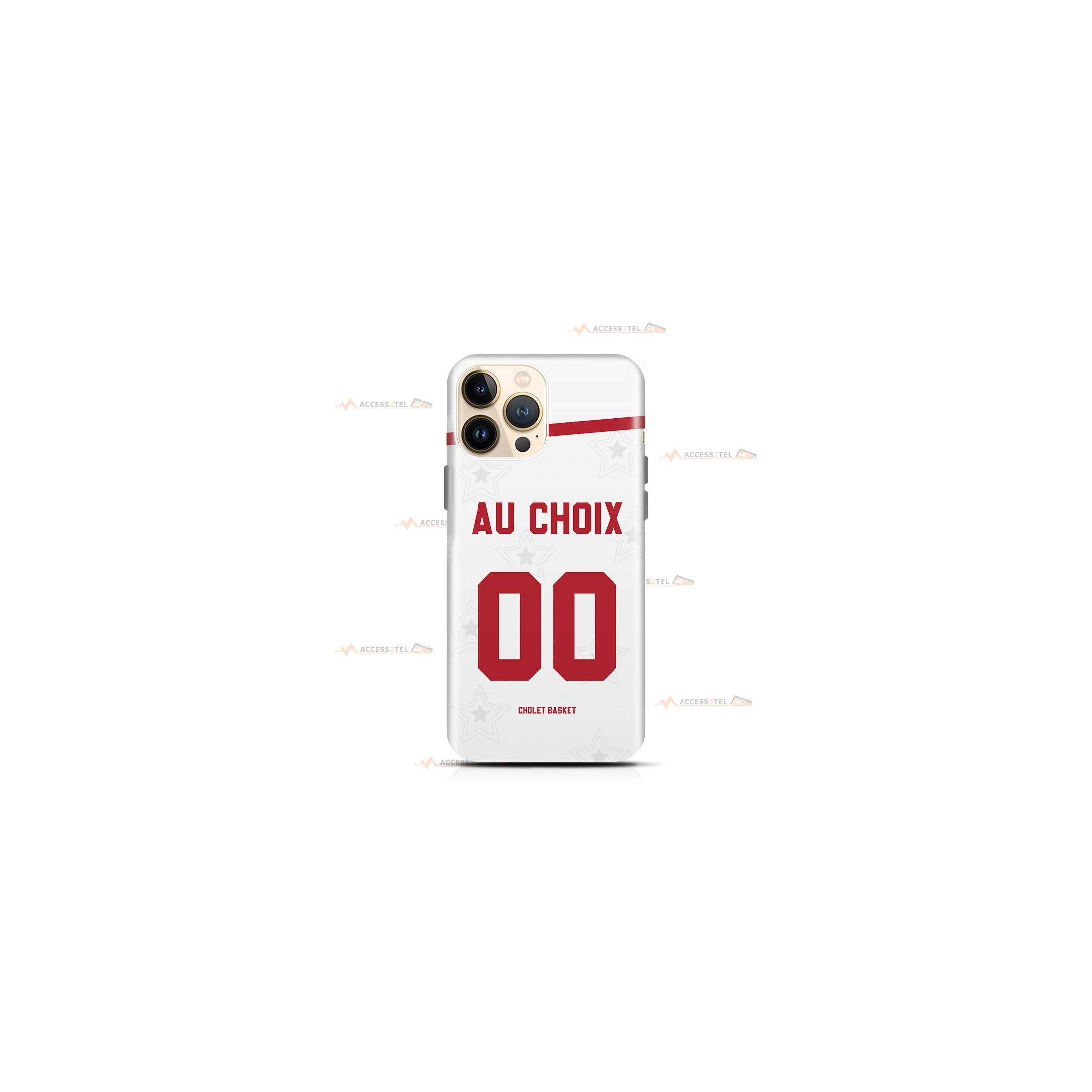 coque de téléphone personnalisable avec son nom sur le maillot de l'équipe de basket française de Cholet