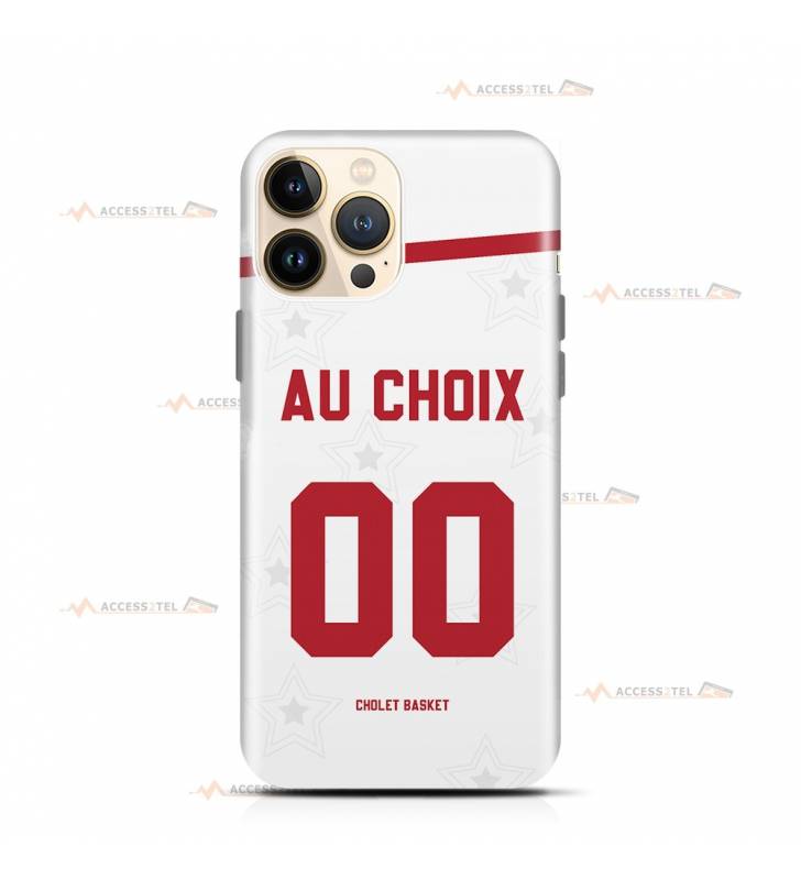 coque de téléphone personnalisable avec son nom sur le maillot de l'équipe de basket française de Cholet