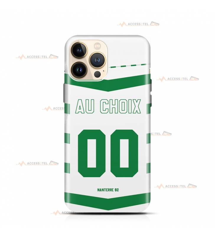 coque de téléphone personnalisable avec son nom sur le maillot de l'équipe de basket française de Nanterre