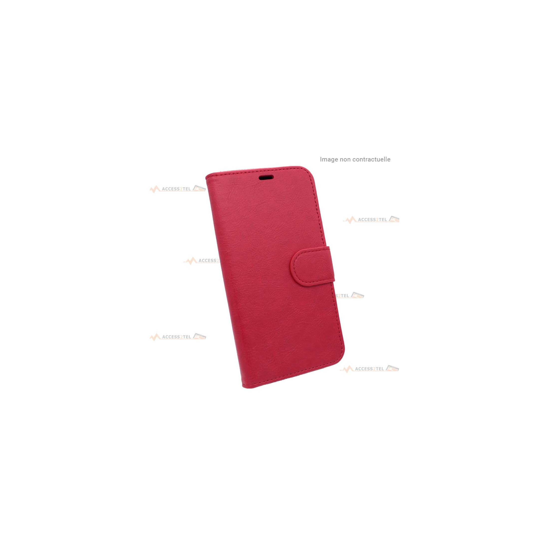 étui rouge pour xiaomi redmi note 9t en simili-cuir