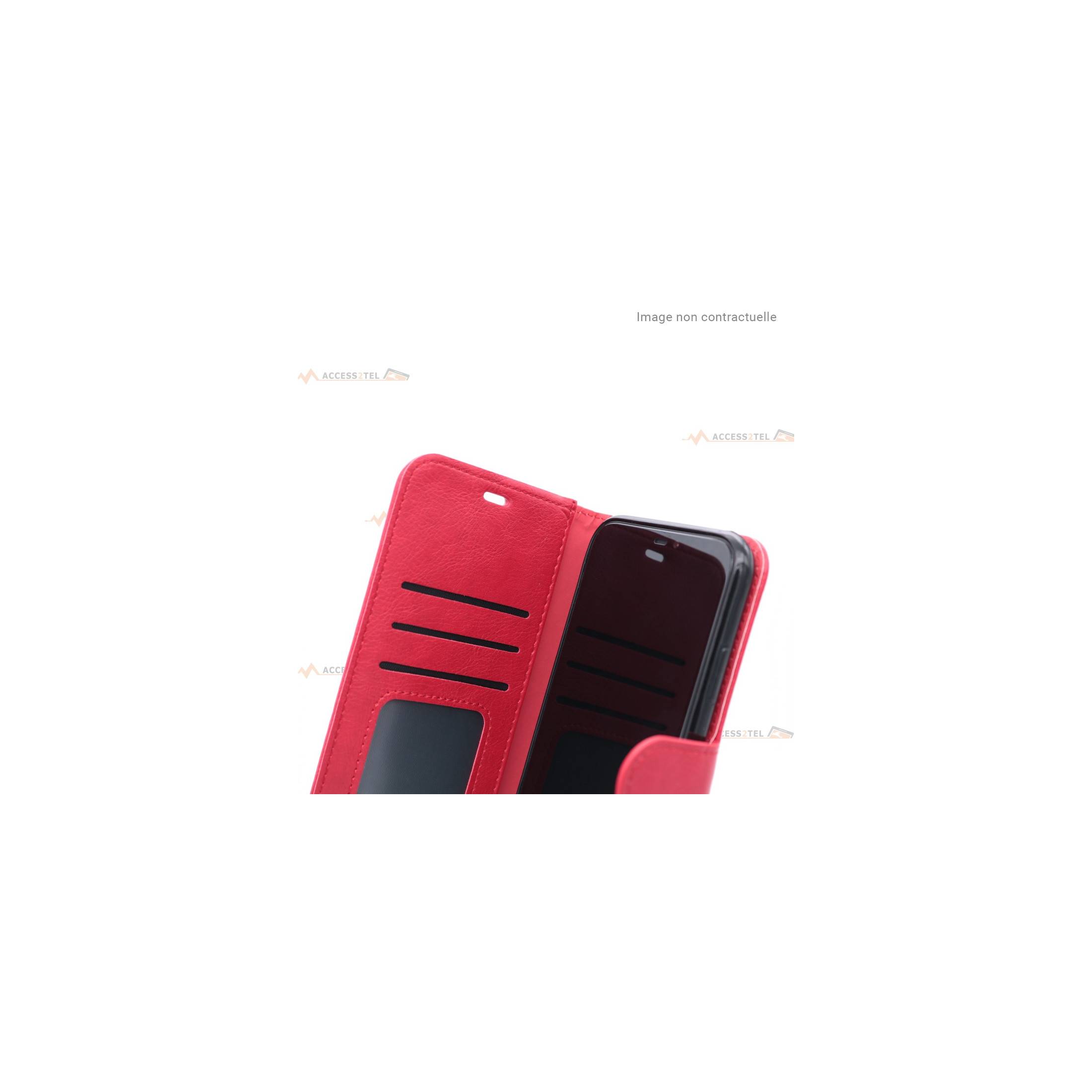 étui rouge en simili-cuir pour xiaomi redmi note 9t intérieur