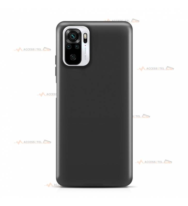 coque pour xiaomi redmi note 10 et note 10S en silicone soft touch et intérieur microfibre noire