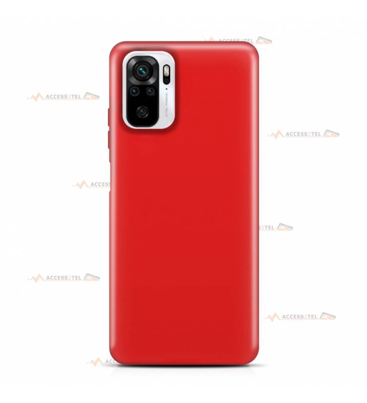 coque pour xiaomi redmi note 10 et note 10S en silicone soft touch et intérieur microfibre rouge