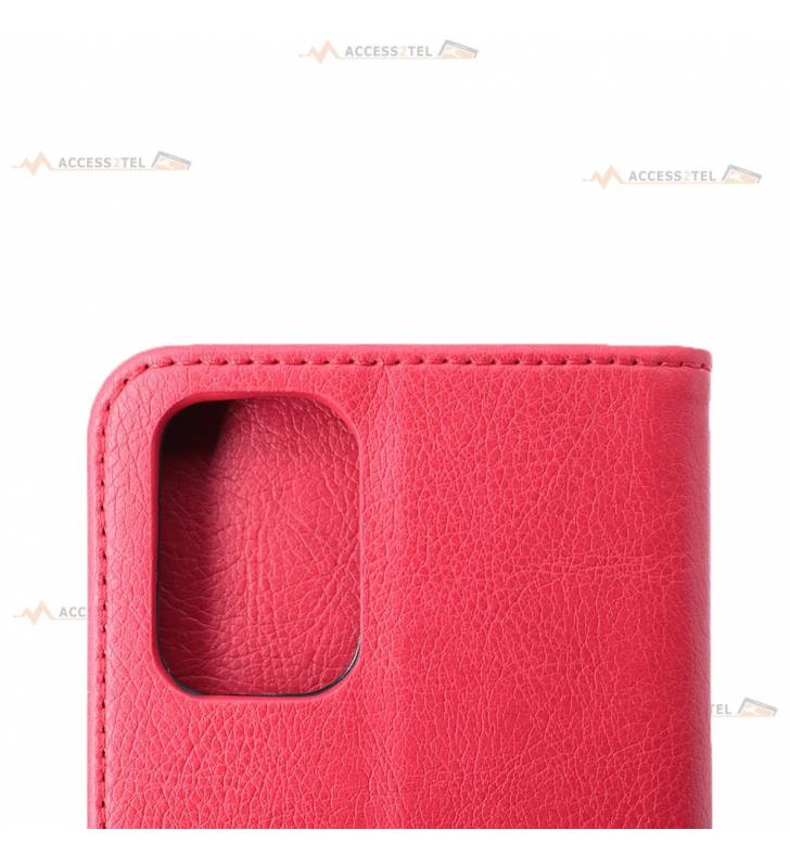 étui rouge en simili-cuir étui pour xiaomi redmi note 10 et note 10s dos