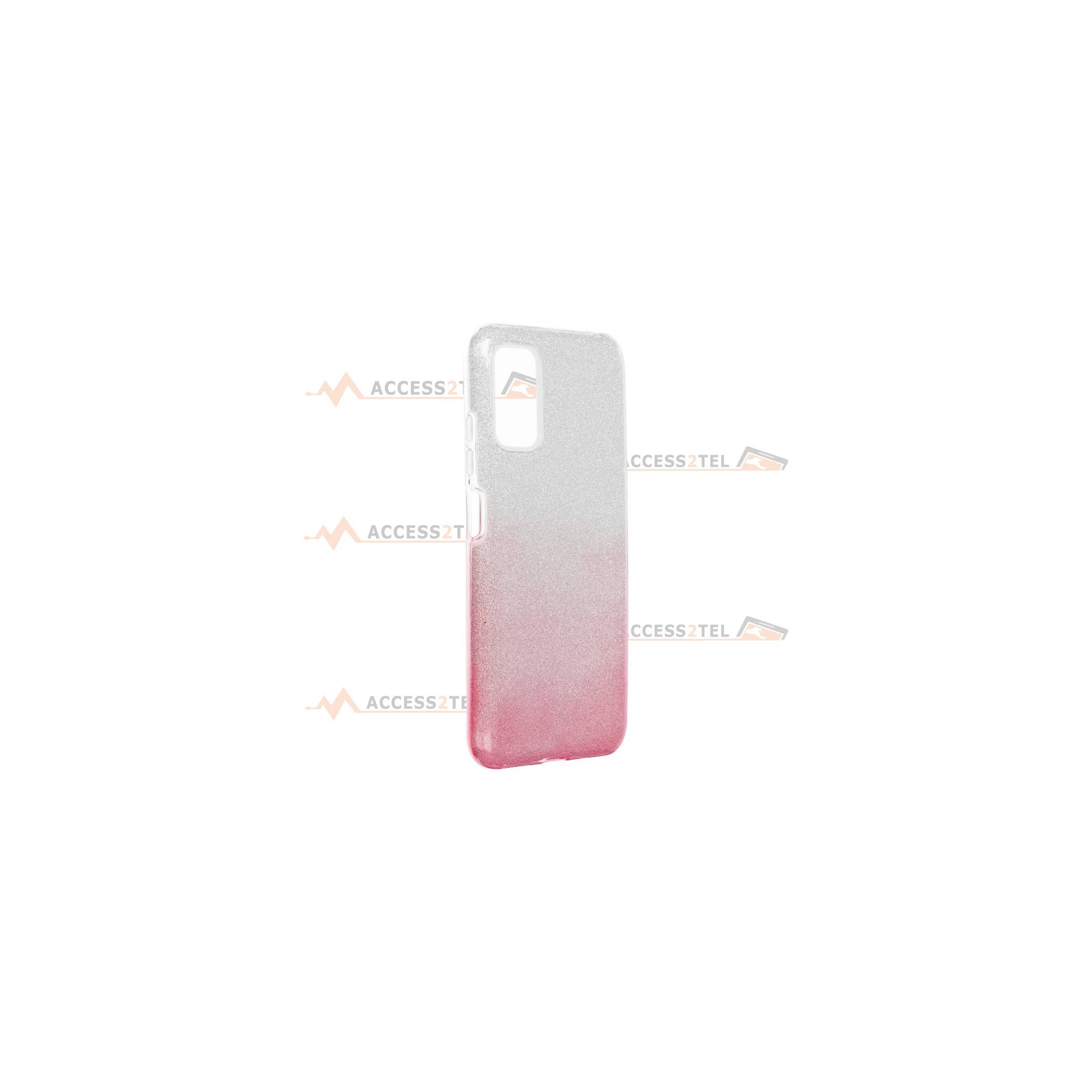 coque renforcée pour xiaomi redmi note 10 5G paillettes dégradé rose