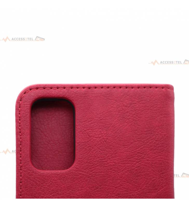 étui rouge en simili-cuir étui pour xiaomi redmi note 10 5g dos