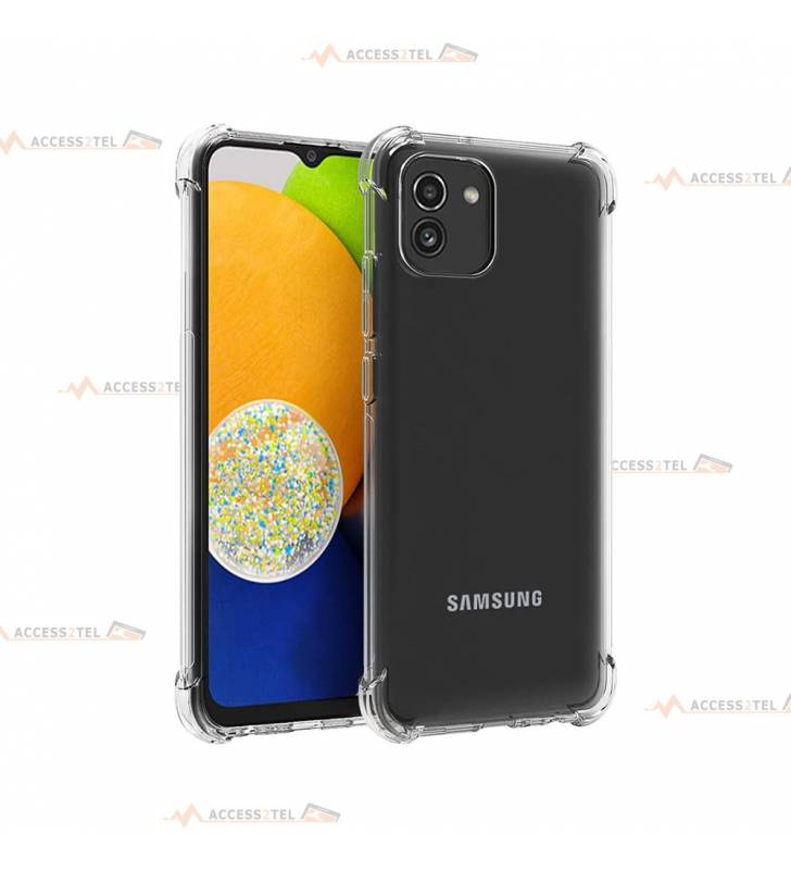 coque pour samsung galaxy A03 transparente coins renforcés