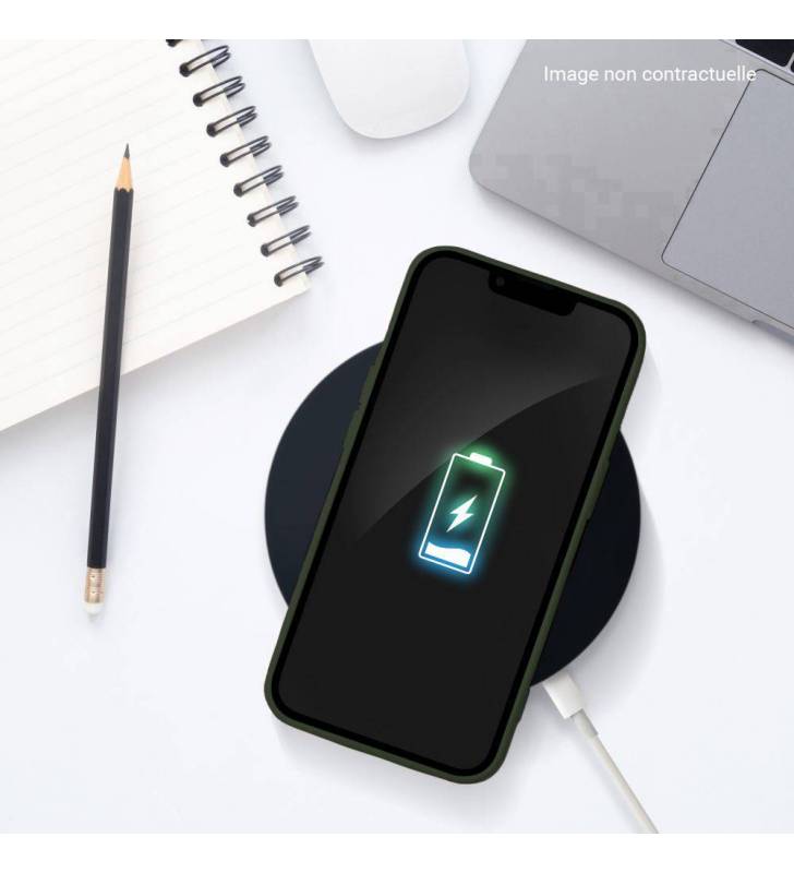 coque porte carte verte pour iPhone 12 ou iPhone 12 Pro avec charge a induction