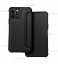 étui renforcé pour iPhone 12 Pro simili cuir effet carbone noir caméra