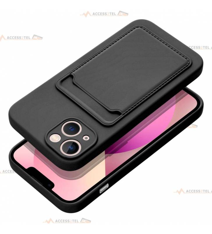 coque porte carte noire pour iPhone 13 pratique