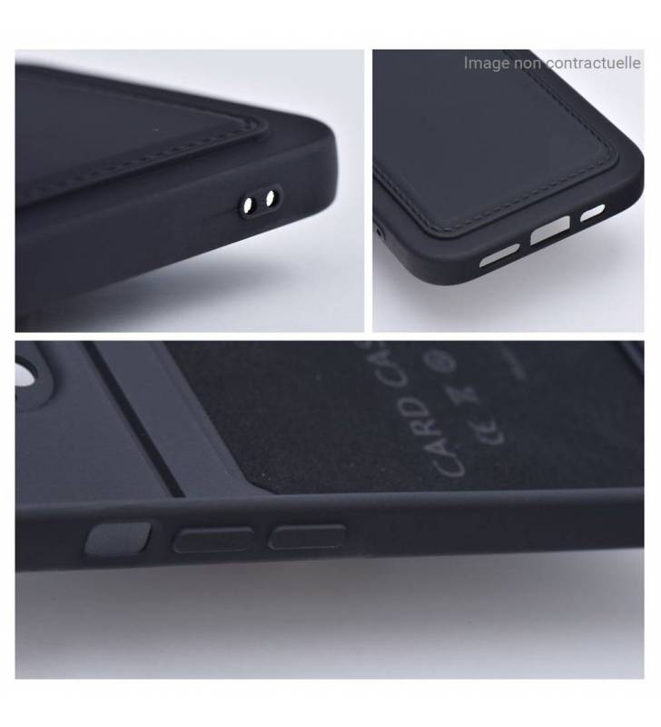 coque porte carte noire pour iPhone 13 avec charge a induction