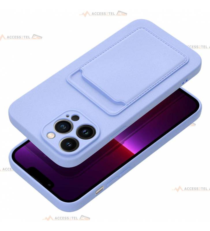 coque porte carte violette pour iphone 13 pro pratique