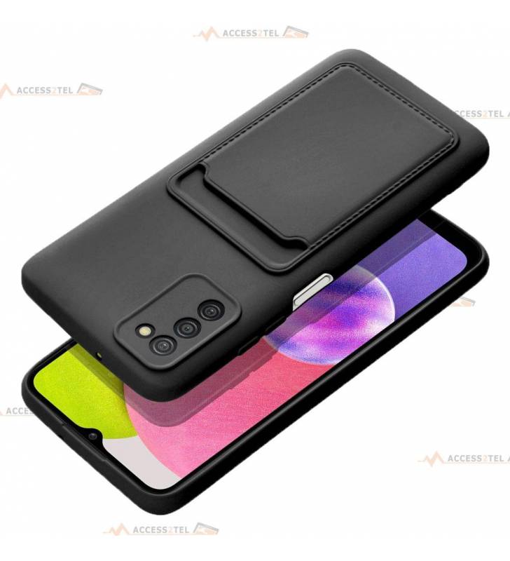 coque porte carte noire pour Samsung Galaxy a03s pratique