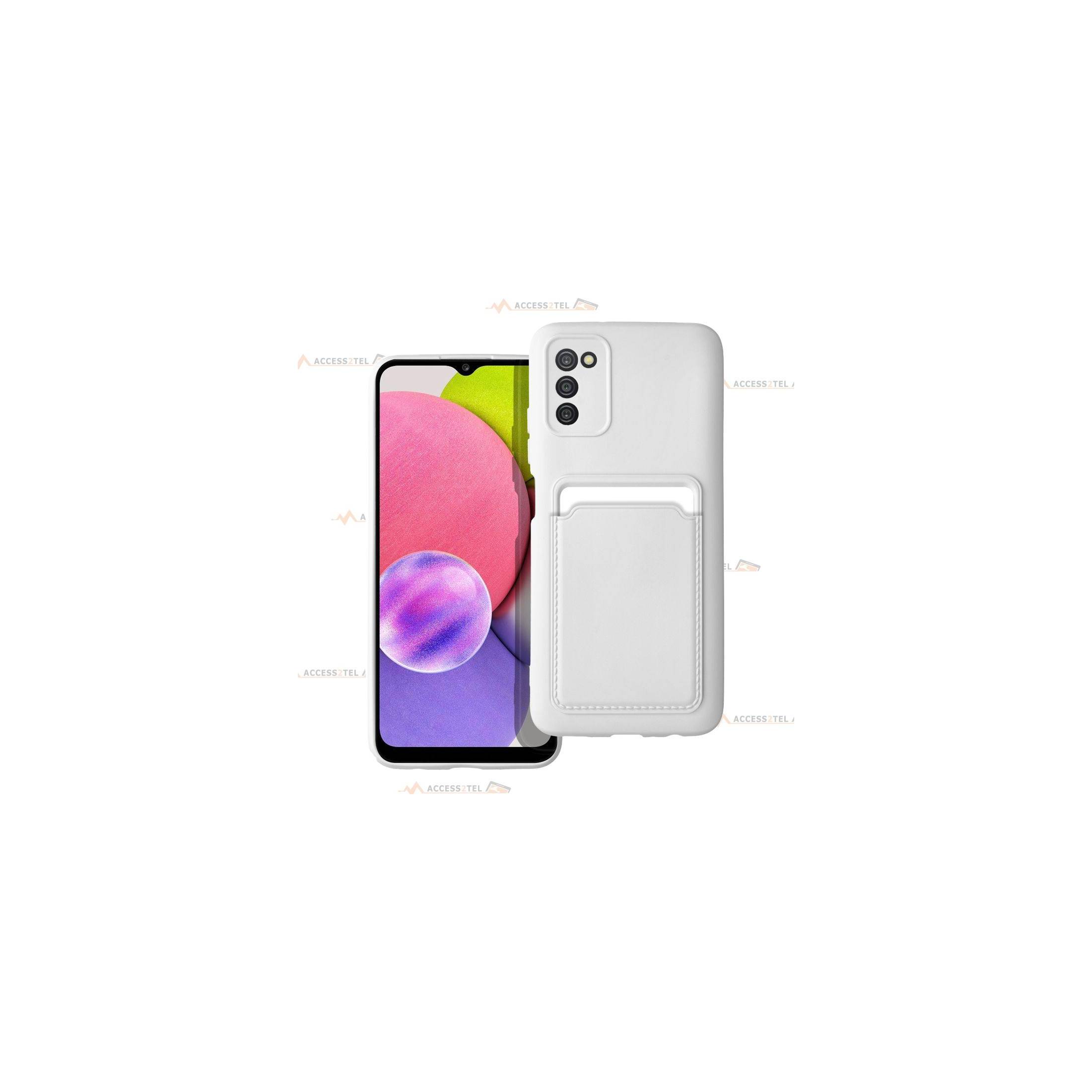 coque porte carte blanche pour Samsung Galaxy a03s en simili-cuir