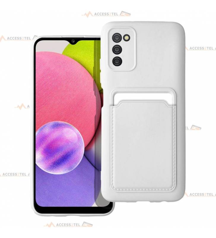 coque porte carte blanche pour Samsung Galaxy a03s en simili-cuir