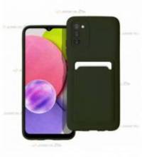 coque porte carte verte pour Samsung Galaxy a03s en simili-cuir