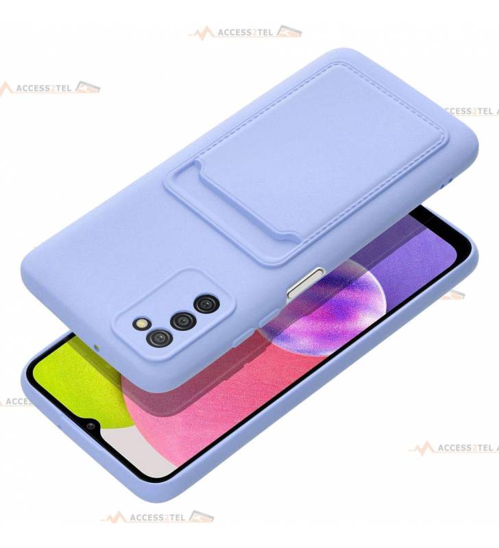 coque porte carte violette pour Samsung Galaxy a03s pratique