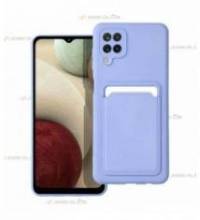 coque porte carte violette pour Samsung Galaxy a12 en simili-cuir