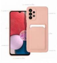 coque porte carte rose pour Samsung Galaxy A13 5G en simili-cuir