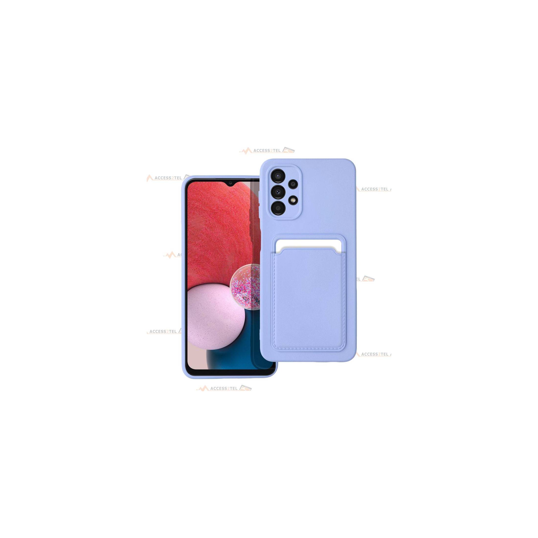 coque porte carte violette pour Samsung Galaxy A13 5G en simili-cuir