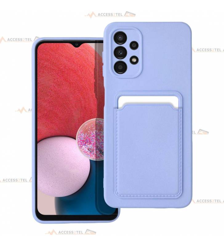 coque porte carte violette pour Samsung Galaxy A13 5G en simili-cuir