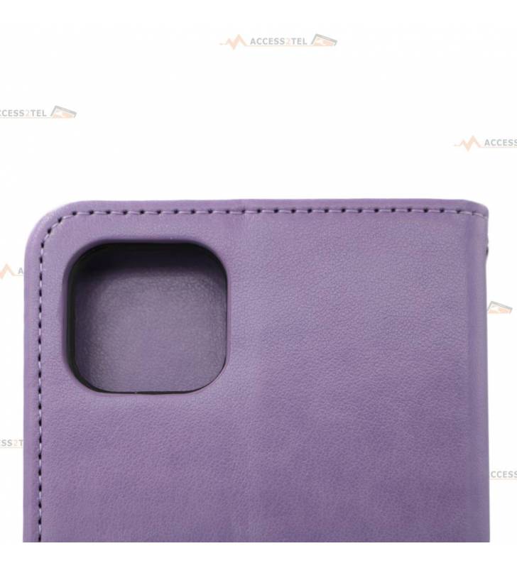 étui pour Samsung Galaxy A22 5G attrape-rêves et hibou violet caméra