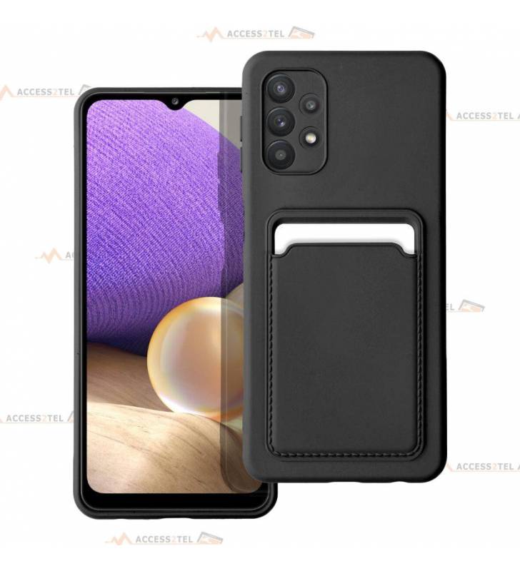 coque porte carte noire pour Samsung Galaxy A32 5G en simili-cuir