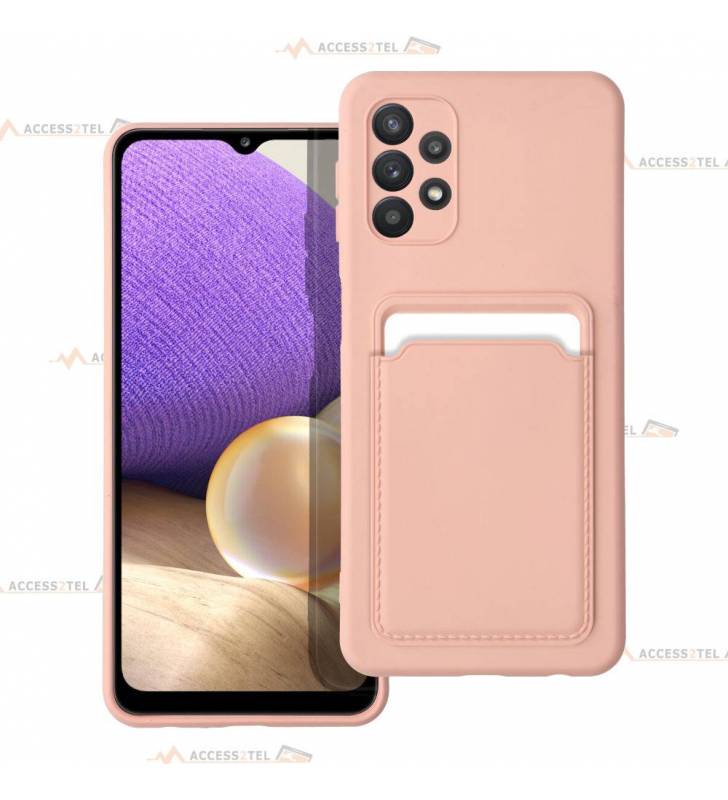 coque porte carte rose pour Samsung Galaxy A32 5G en simili-cuir