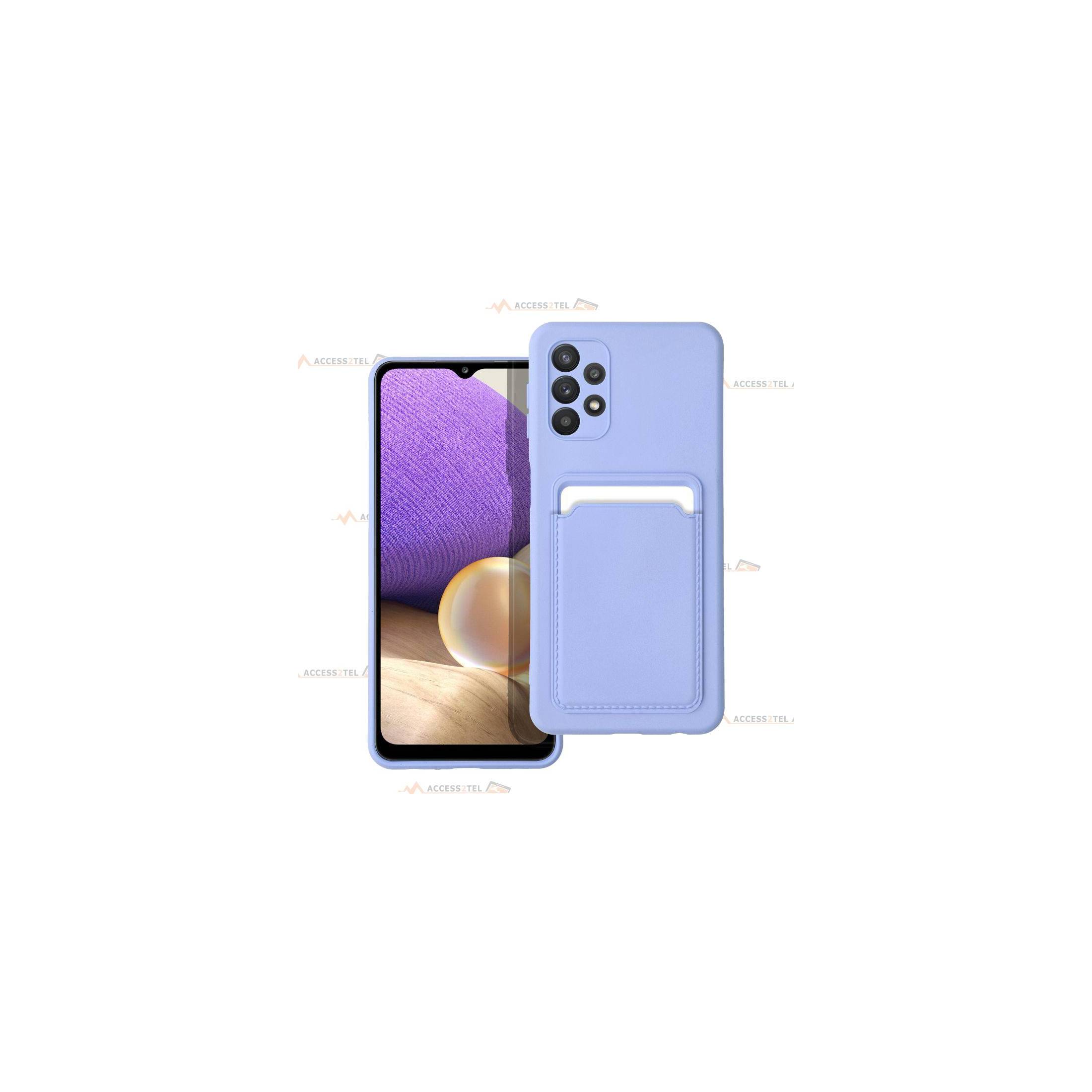 coque porte carte violette pour Samsung Galaxy A32 5G en simili-cuir