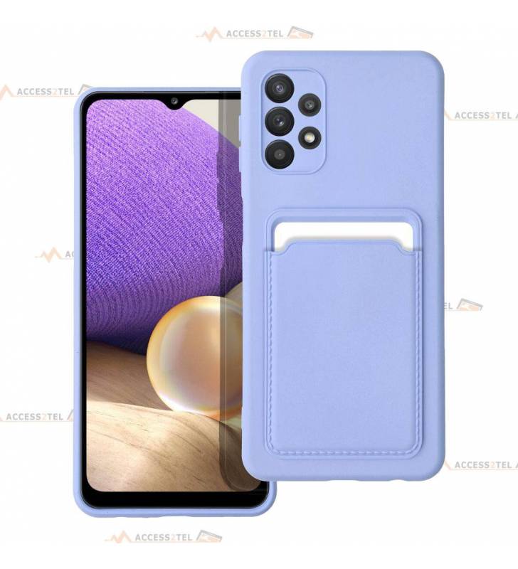 coque porte carte violette pour Samsung Galaxy A32 5G en simili-cuir