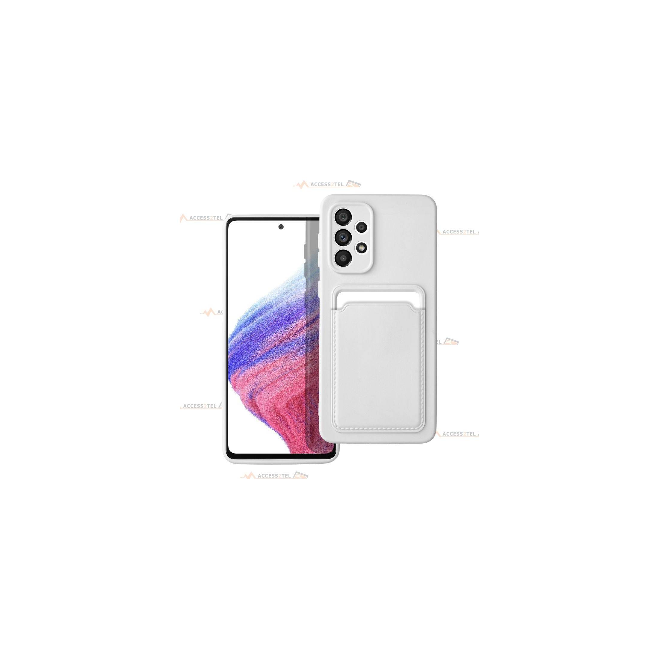 coque porte carte blanche pour Samsung Galaxy A33 5G en simili-cuir