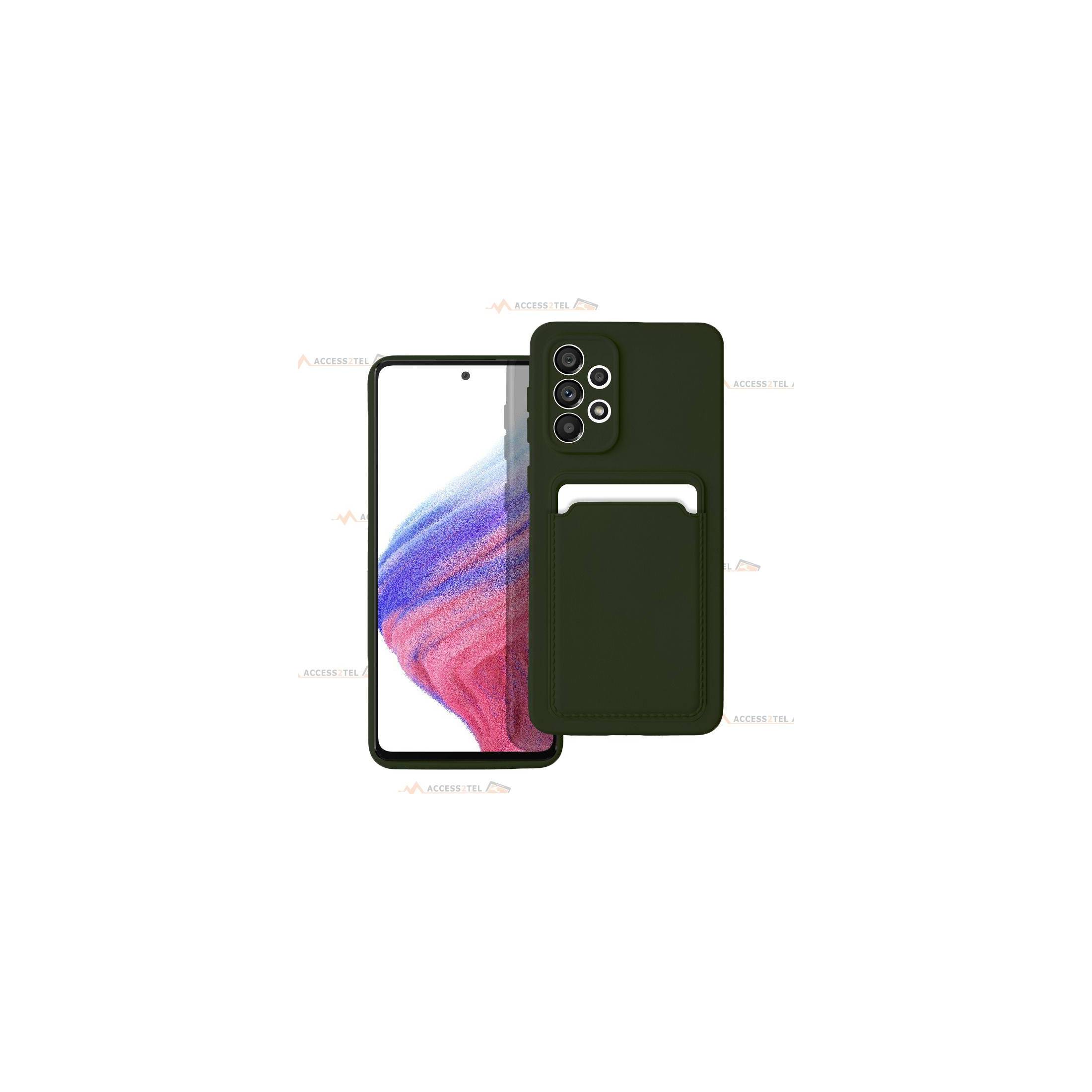 coque porte carte verte pour Samsung Galaxy A33 5G en simili-cuir