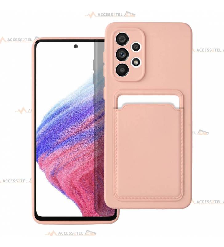 coque porte carte rose pour Samsung Galaxy A33 5G en simili-cuir