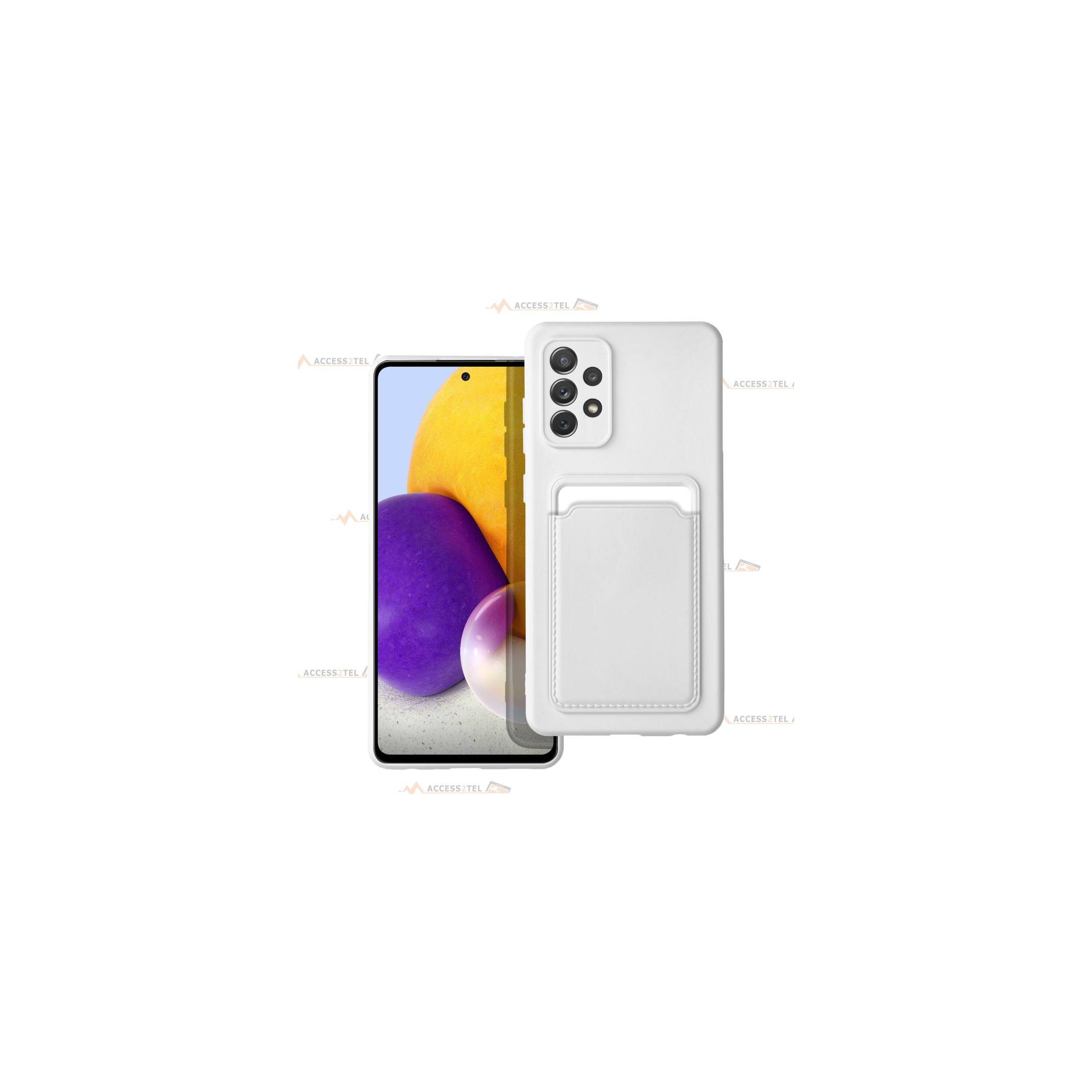 coque porte carte blanche pour Samsung Galaxy A72 en simili-cuir