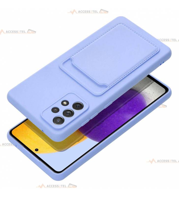 coque porte carte violette pour Samsung Galaxy A72 pratique