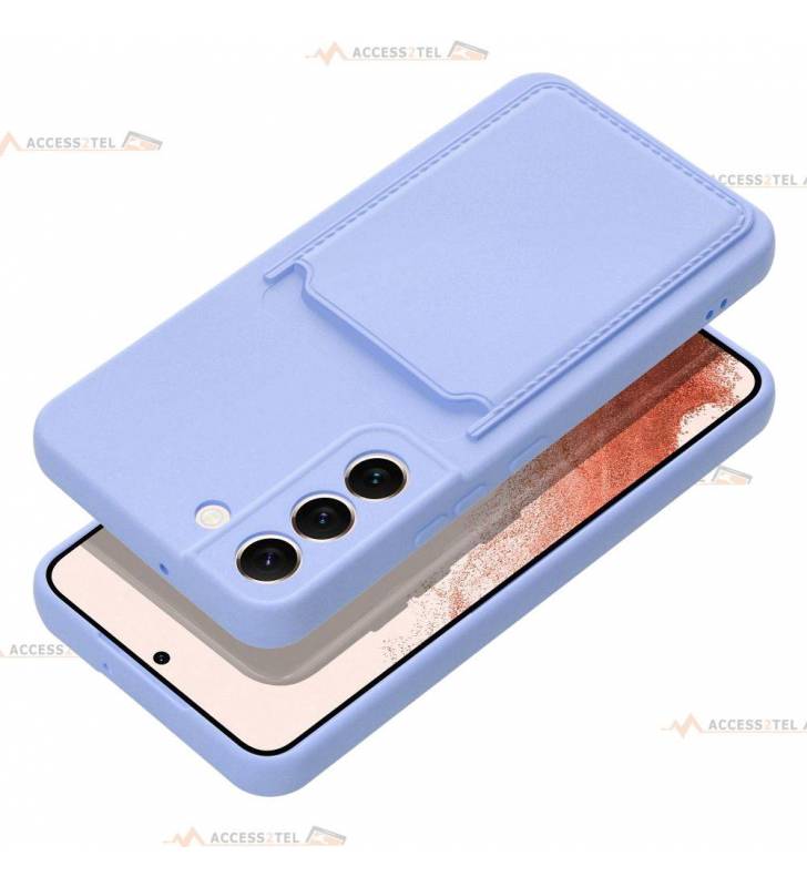 coque porte carte violette pour Samsung Galaxy S22 pratique