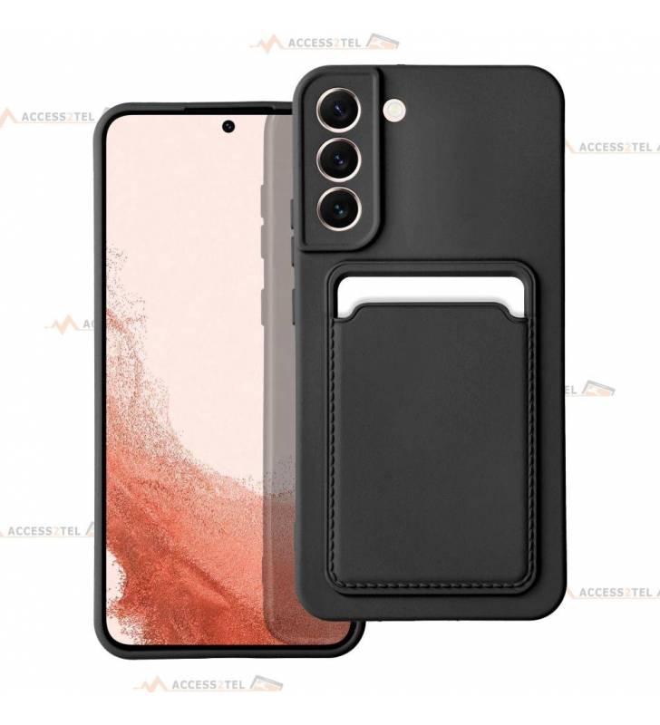 coque porte carte noire pour Samsung Galaxy S22 Plus en simili-cuir