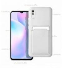 coque porte carte blanche pour Xiaomi Redmi 9A et 9AT en simili-cuir