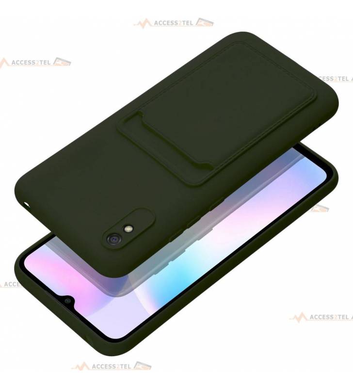 coque porte carte verte pour Xiaomi Redmi 9A et 9AT pratique